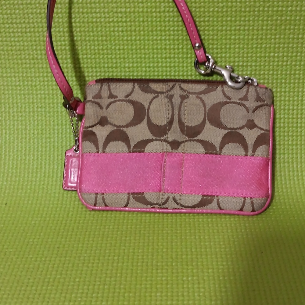 Coach Brown and Pink Wristlet